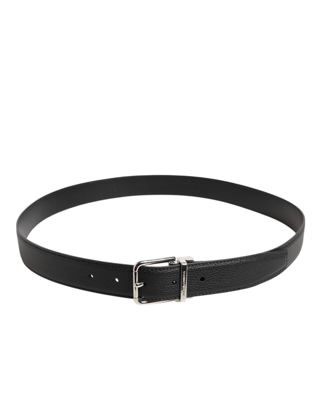Dolce & Gabbana Black Calf Leather Classic Metal Buckle Belt