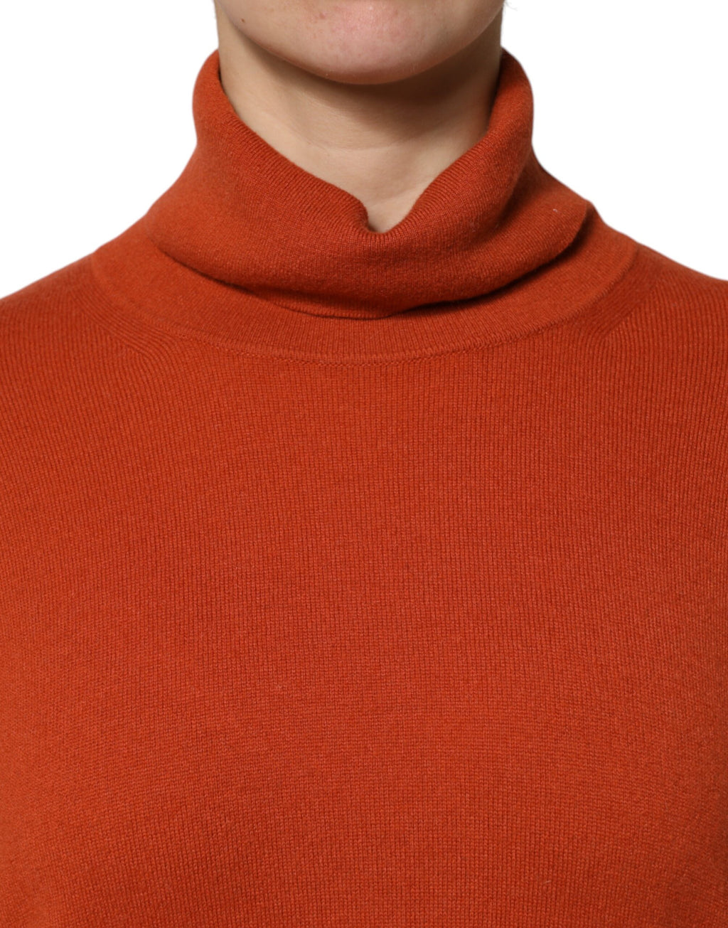 Alpha Studio Dark Orange Long Sleeves Turtleneck Sweater