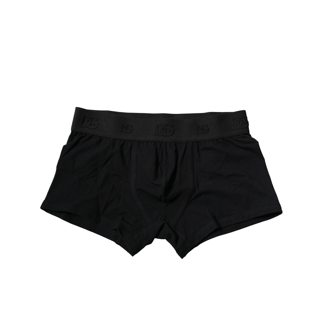 Dolce & Gabbana Black Cotton Stretch Regular Boxer Underwear