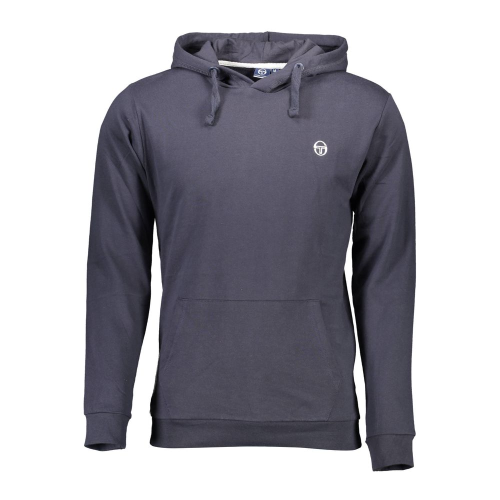 Sergio Tacchini Blue Cotton Men Sweater with Hood