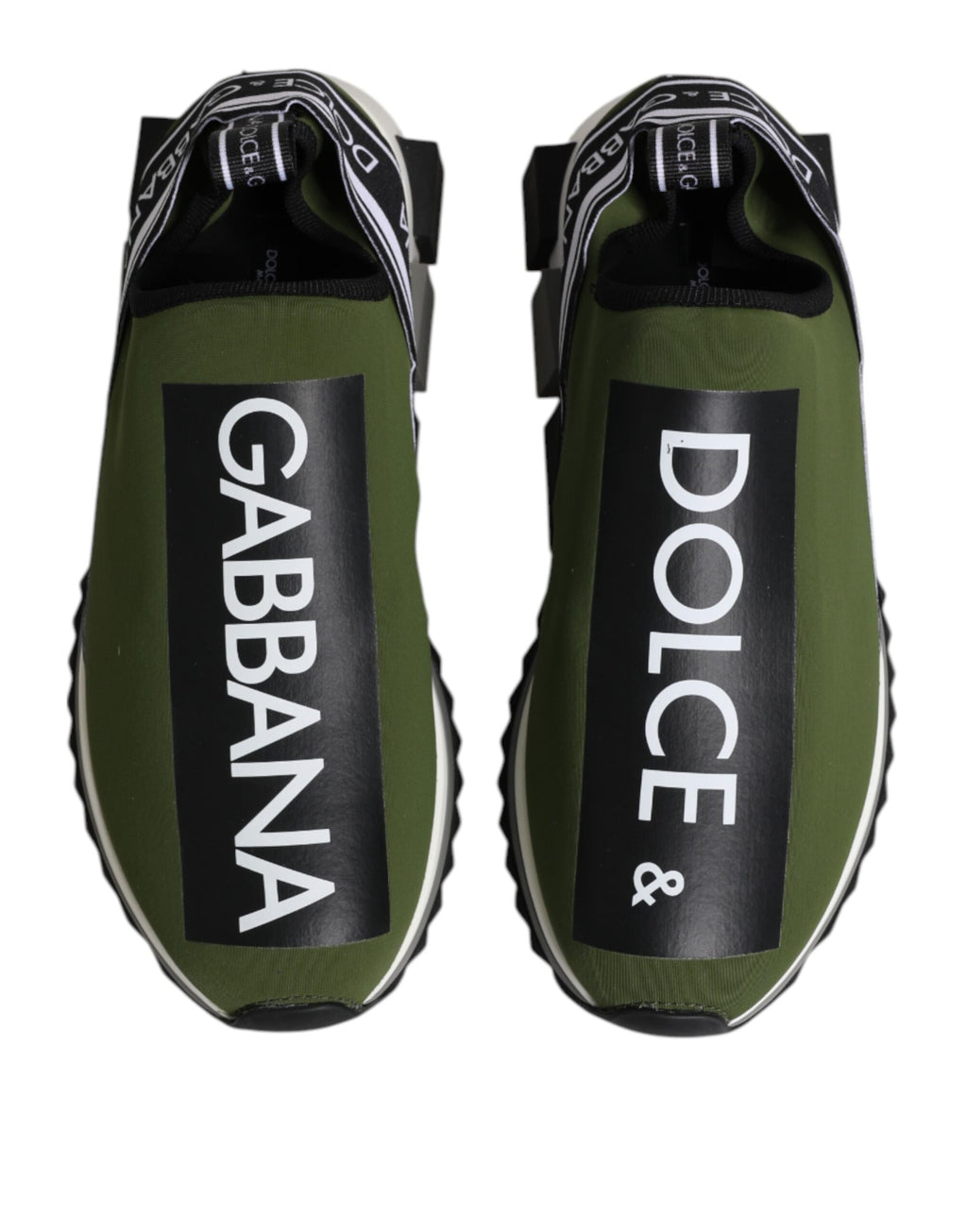 Dolce & Gabbana Green Black Slip On Sorrento Sneakers Shoes