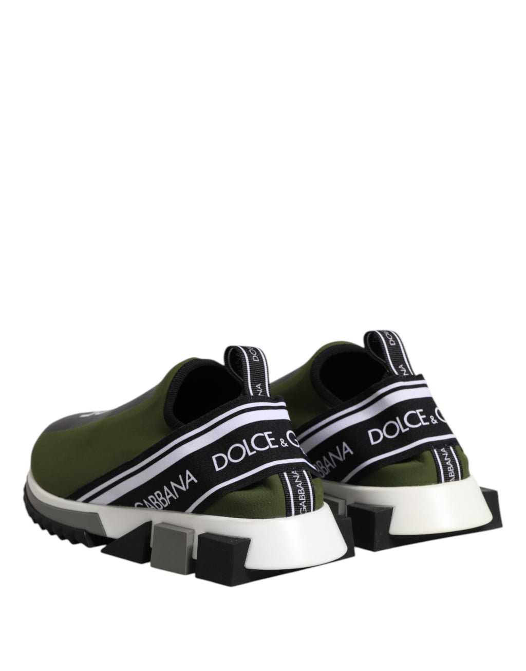 Dolce & Gabbana Green Black Slip On Sorrento Sneakers Shoes
