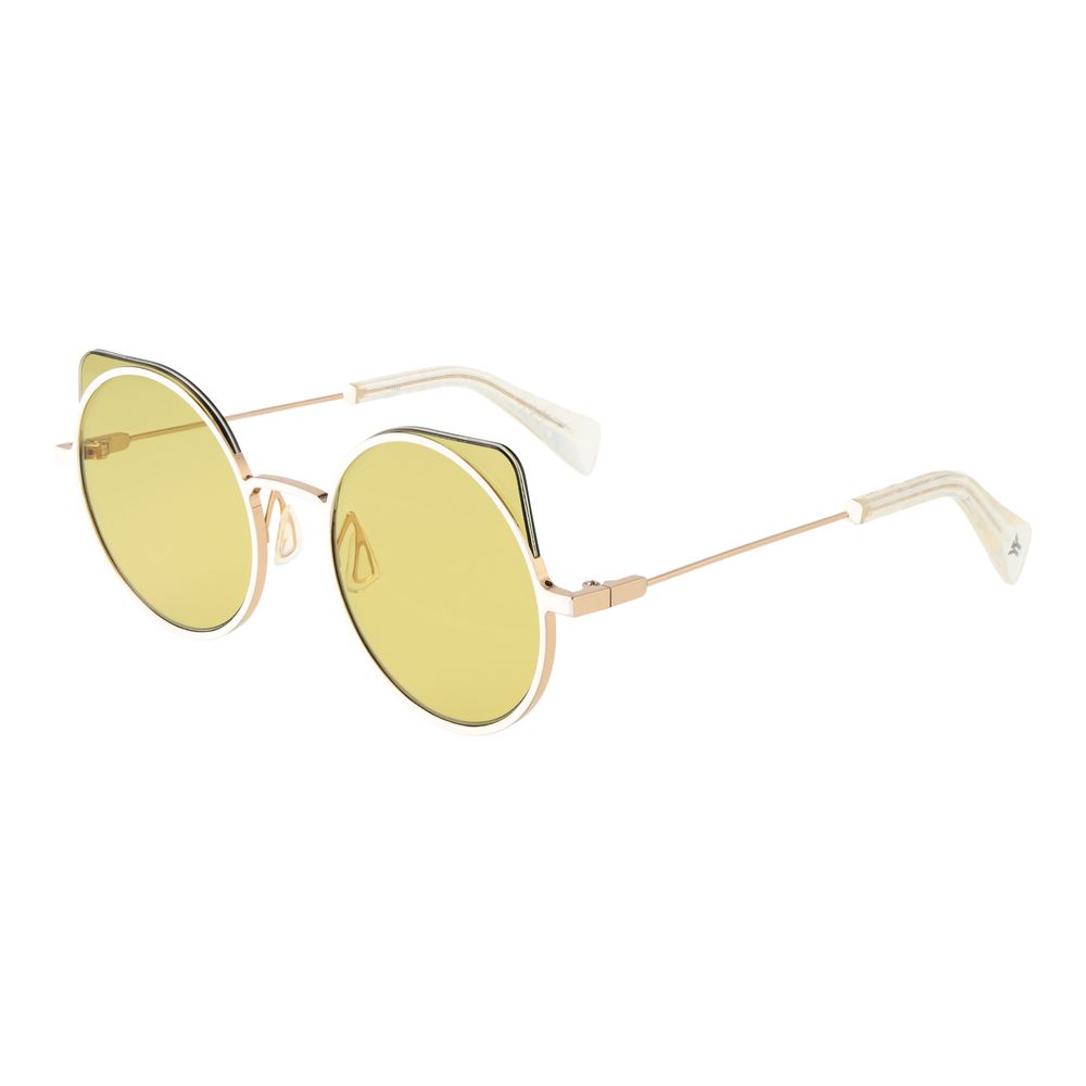 Yohji Yamamoto White Unisex Sunglasses