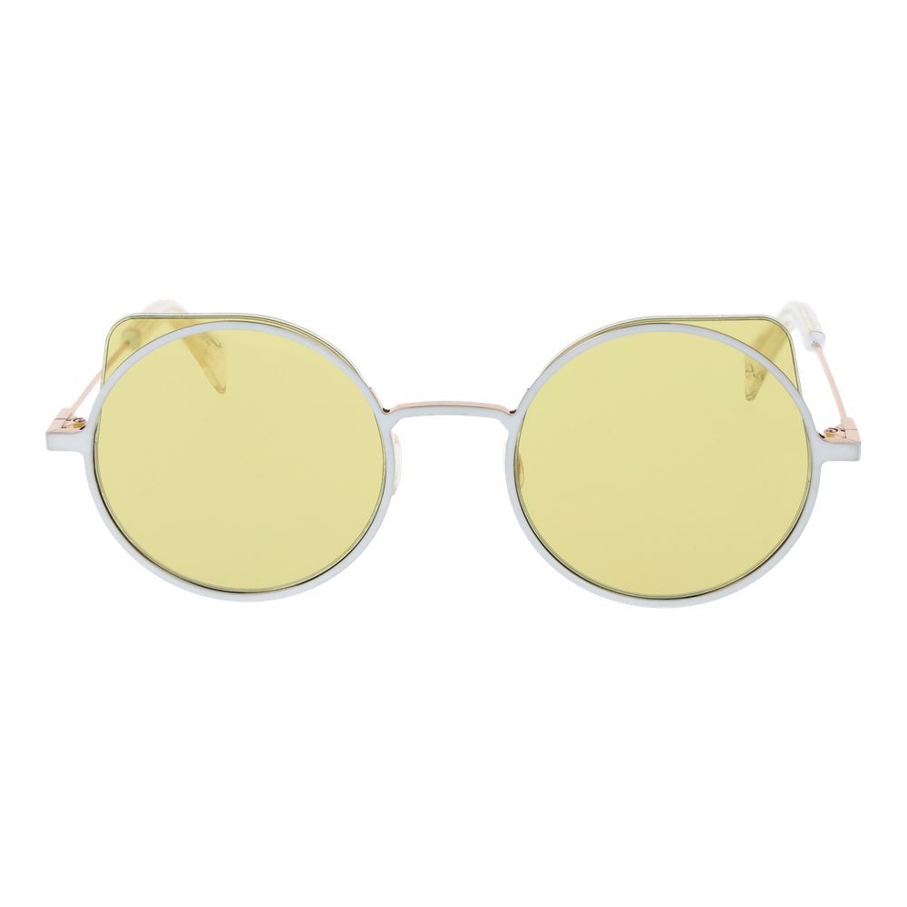 Yohji Yamamoto White Unisex Sunglasses