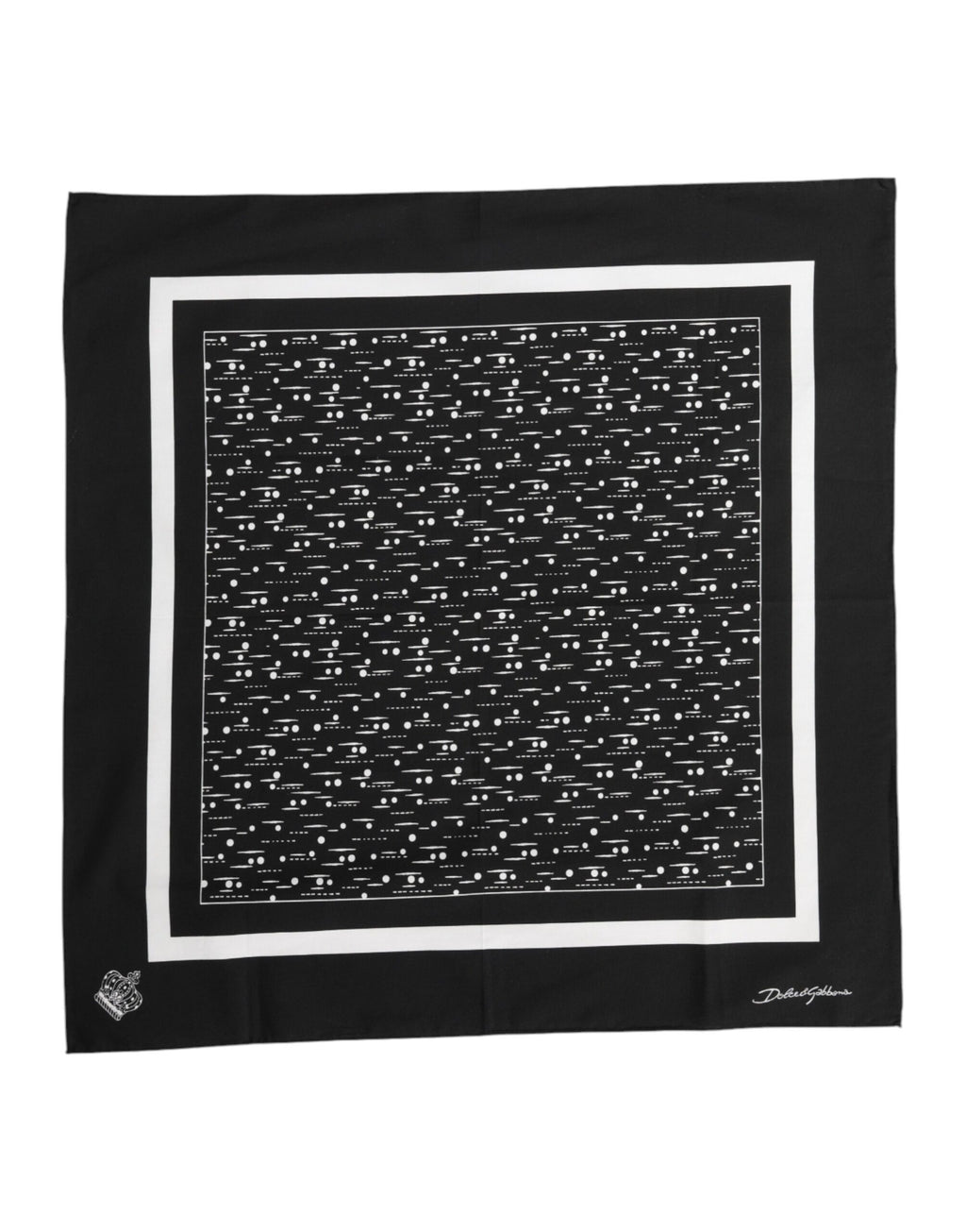 Dolce & Gabbana Black White Printed Square Foulard Scarf