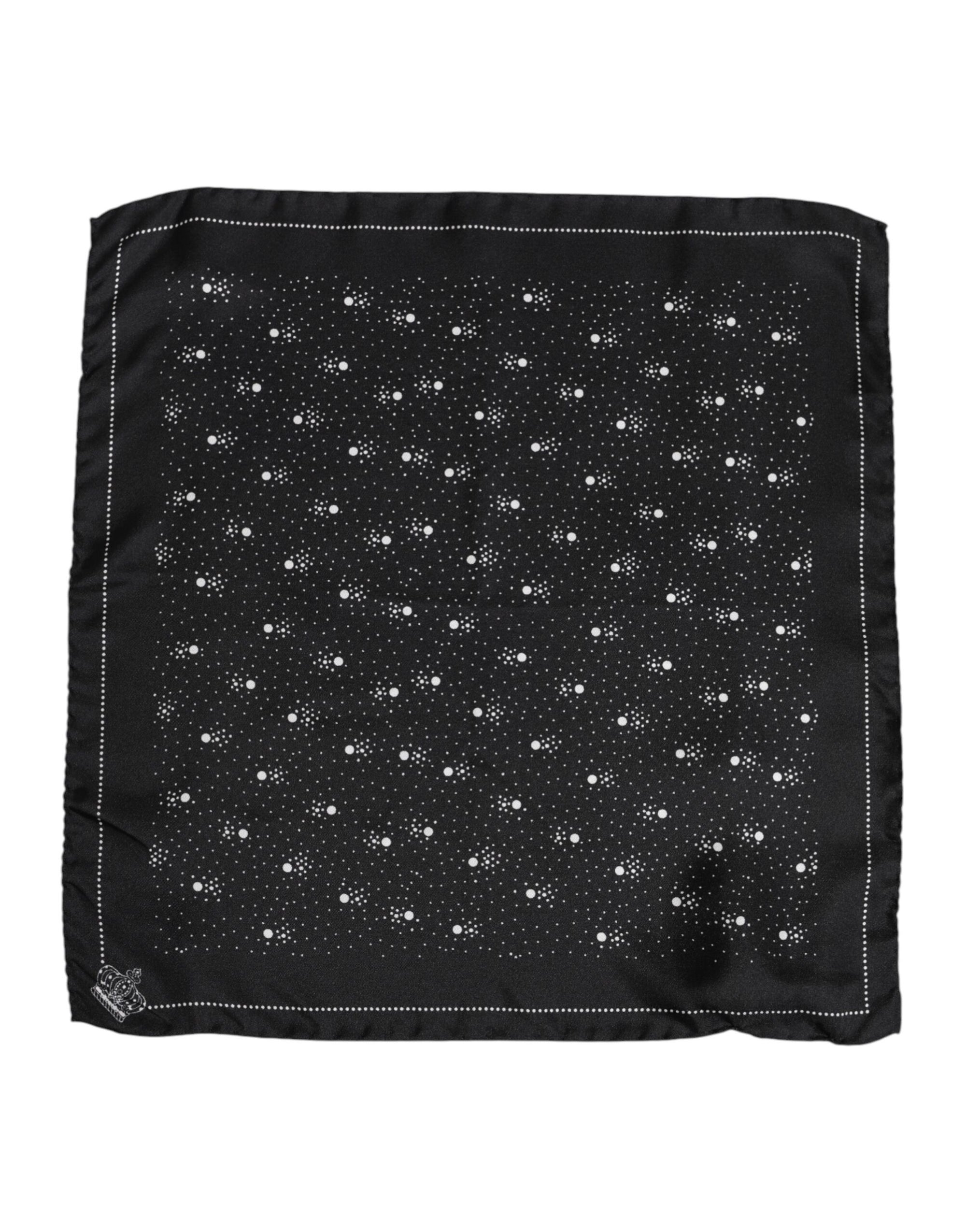 Dolce & Gabbana Black White Printed Square Men Foulard Scarf