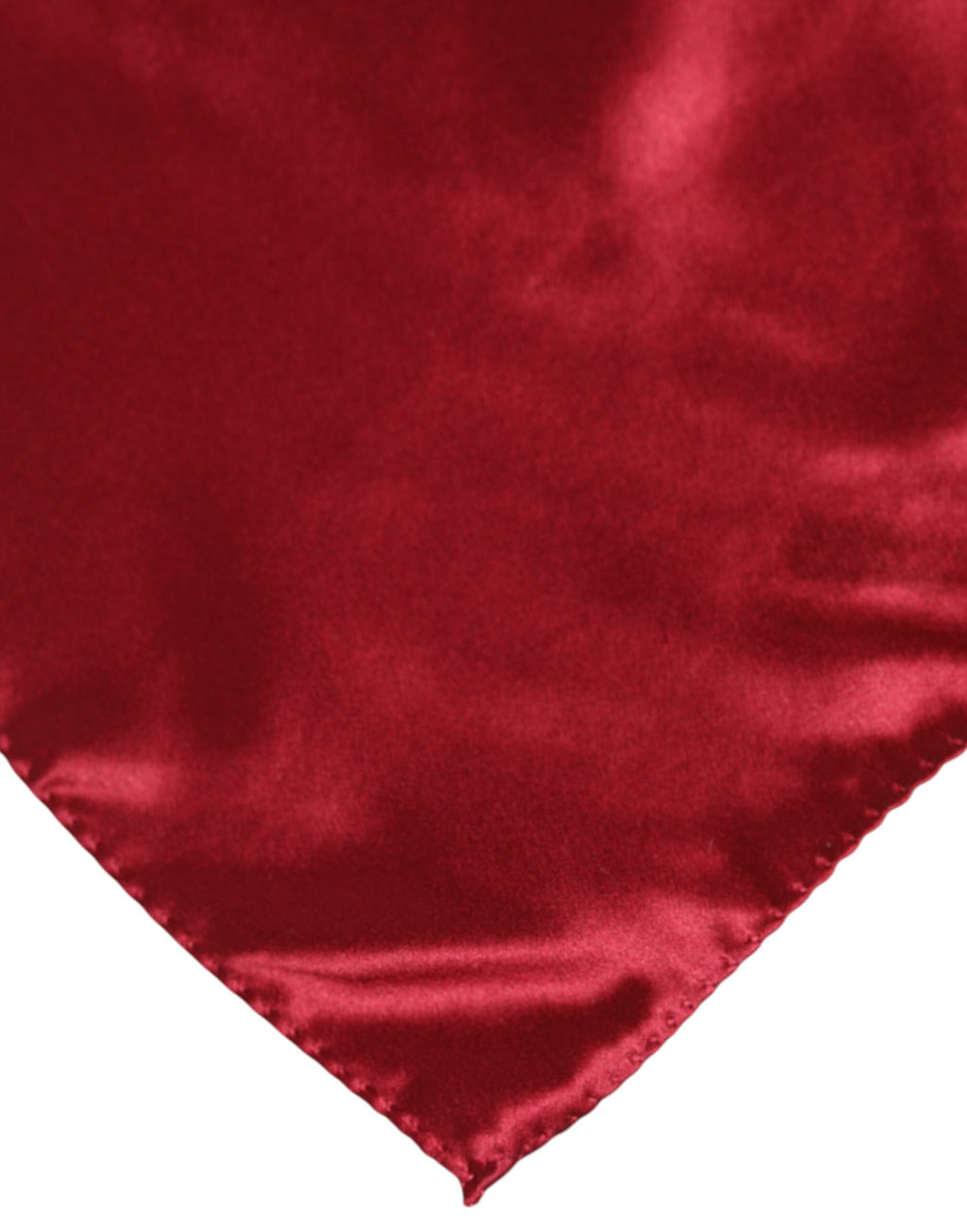 Dolce & Gabbana Red Solid Satin Silk Square Handkerchief Scarf