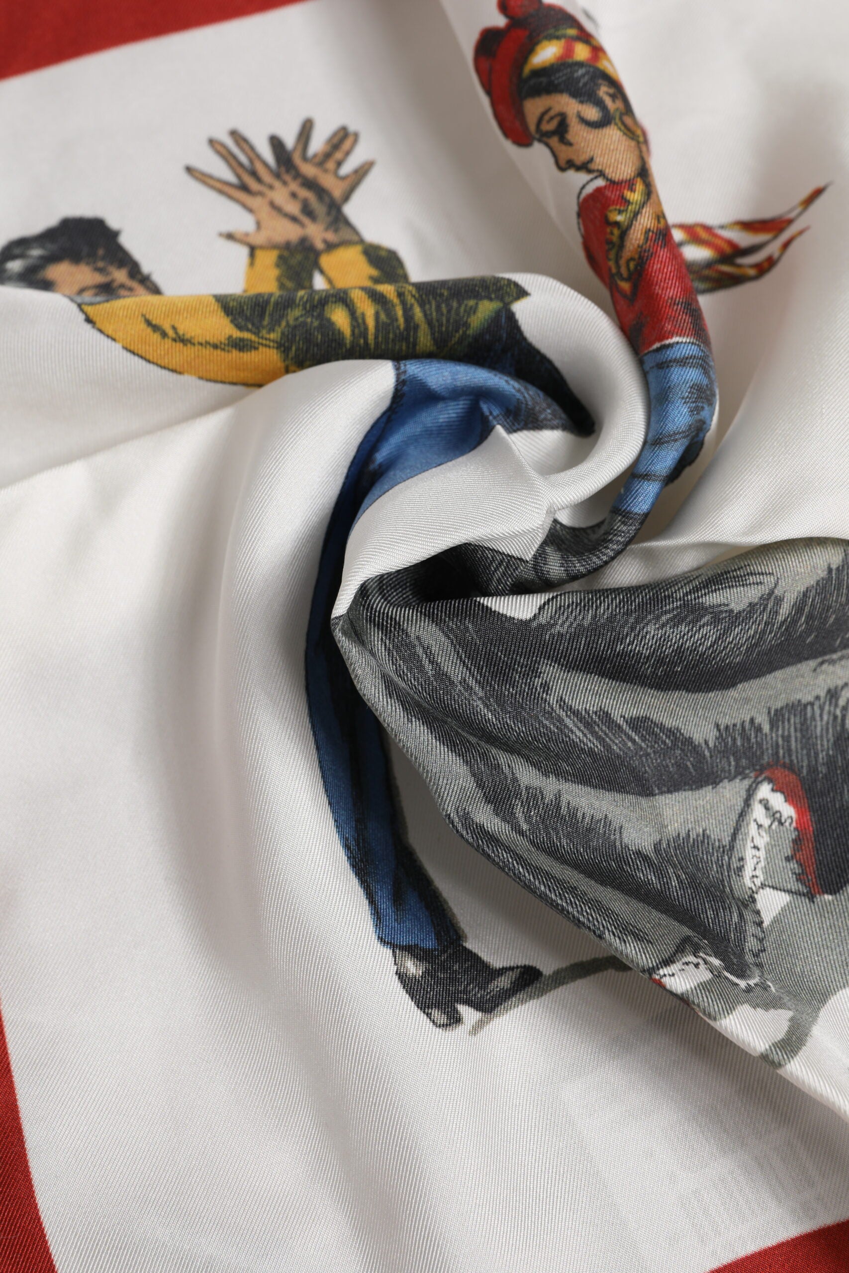 Dolce & Gabbana White Printed Silk Square Men Foulard Scarf