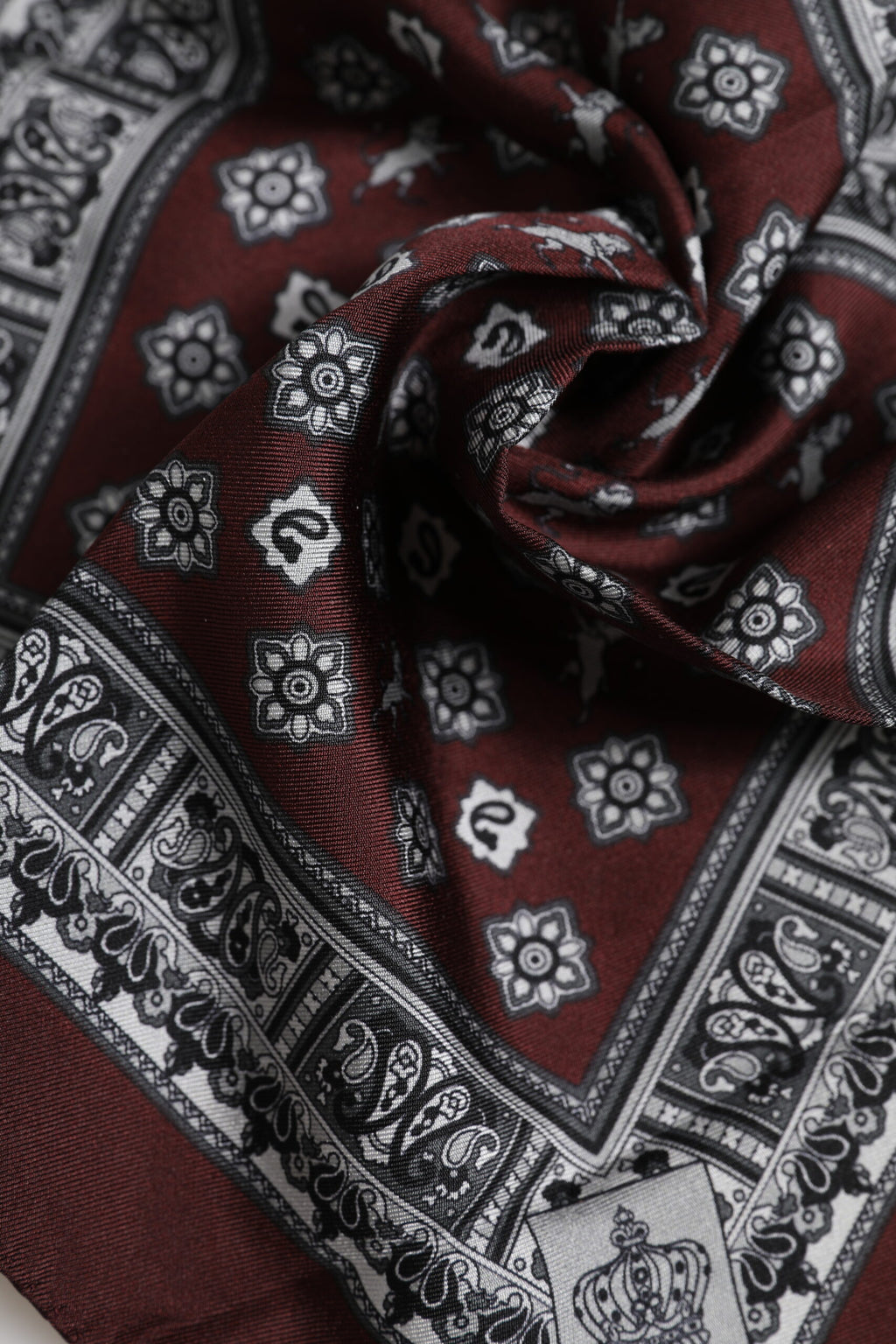 Dolce & Gabbana Bordeaux Bandana Silk Square Handkerchief Scarf