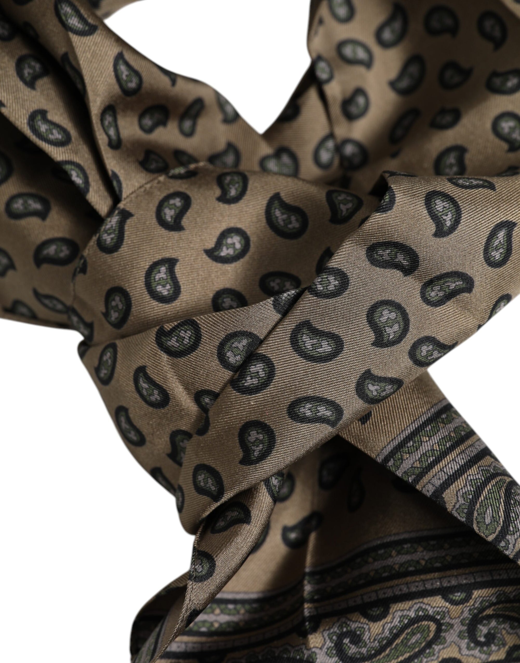 Dolce & Gabbana Brown Printed Neck Warmer Men Foulard Scarf