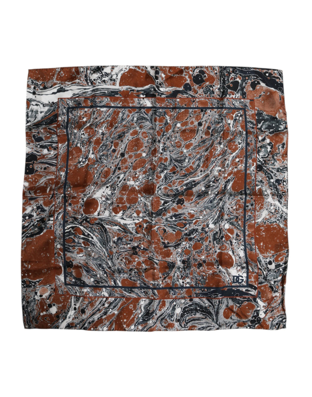 Dolce & Gabbana Multicolor Marble Silk Square Foulard Scarf