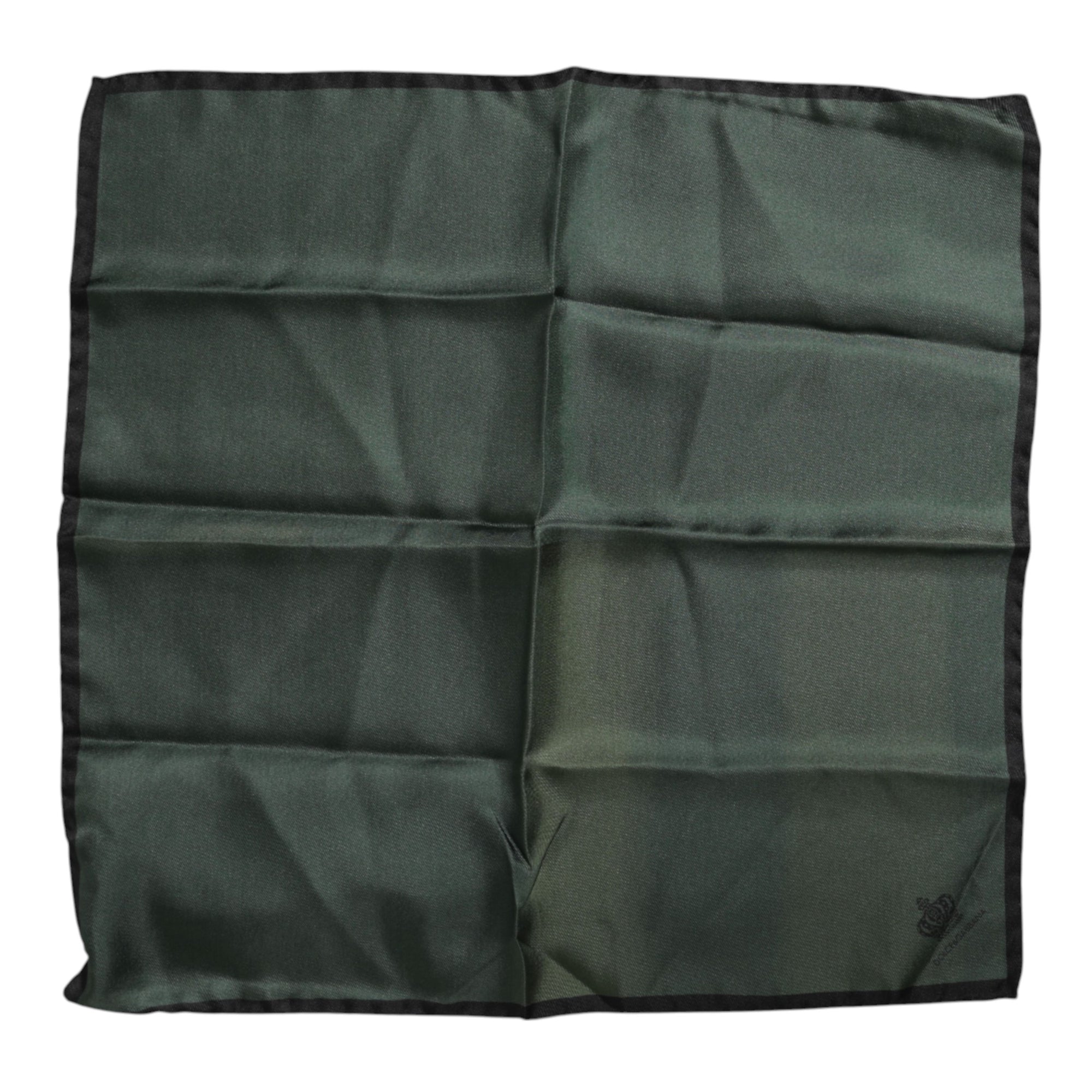 Dolce & Gabbana Green DG Crown Silk Square Men Foulard Scarf