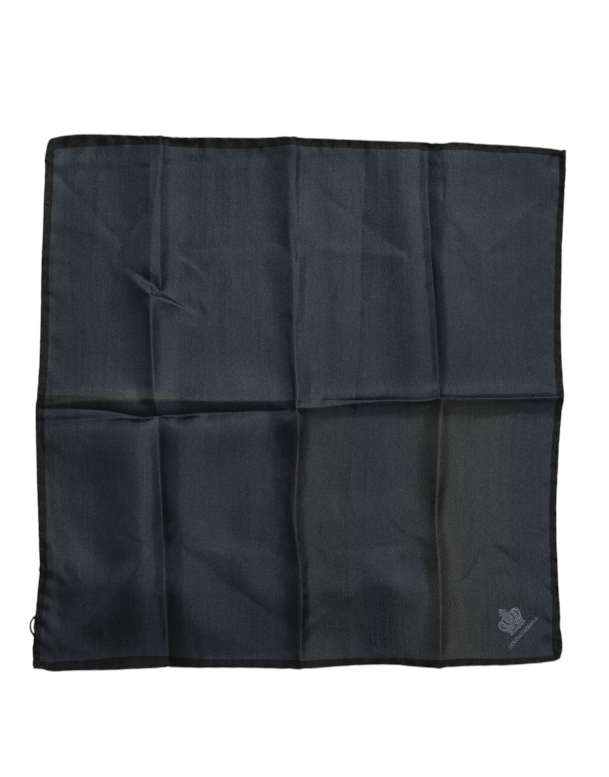 Dolce & Gabbana Blue DG Crown Silk Square Men Foulard Scarf