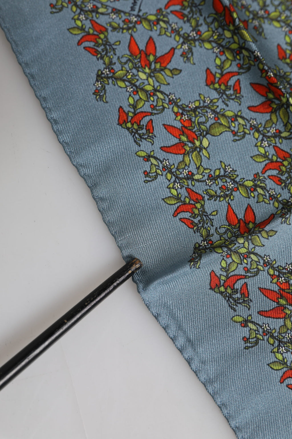 Dolce & Gabbana Gray Chilis Silk Square Men Foulard Scarf