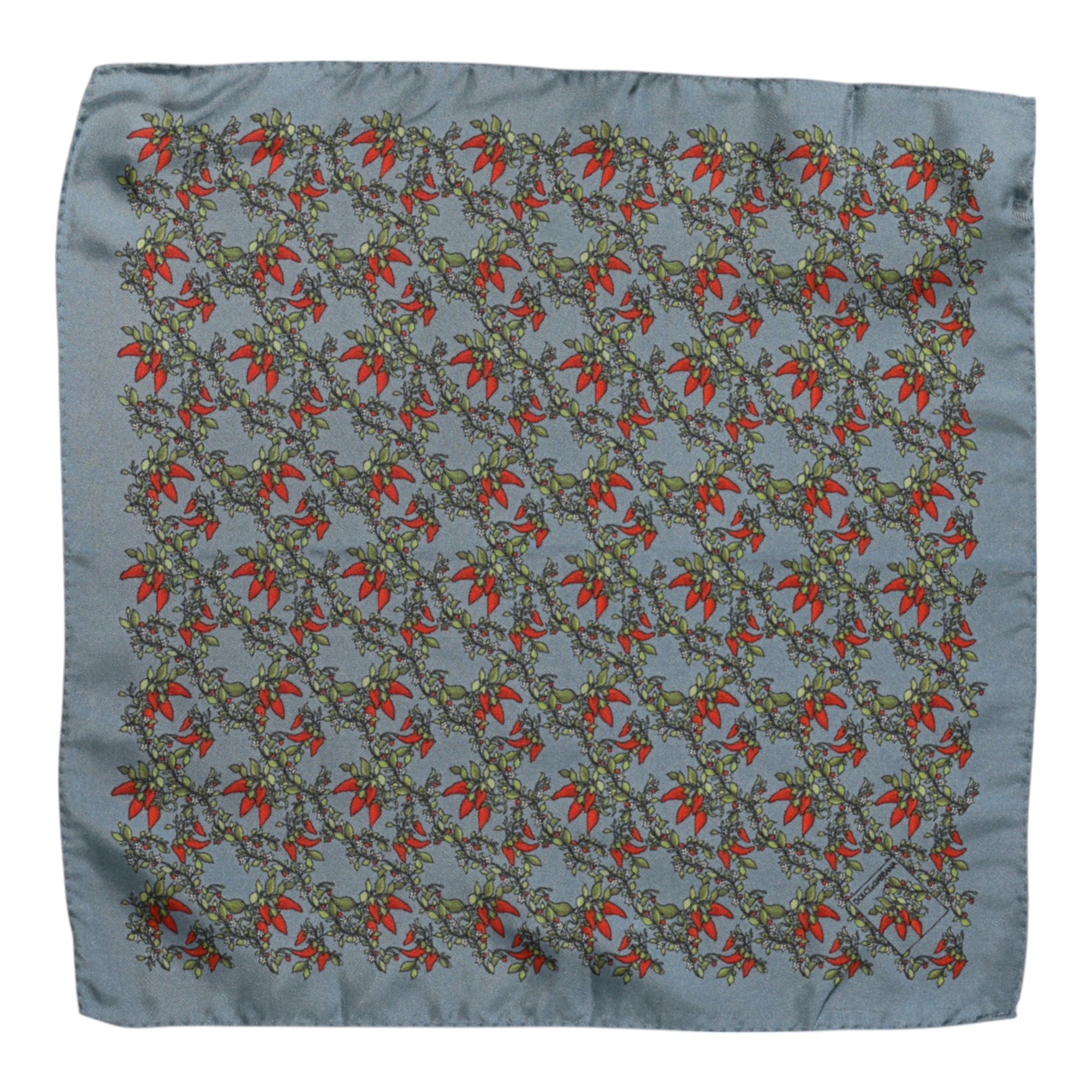 Dolce & Gabbana Gray Chilis Silk Square Men Foulard Scarf