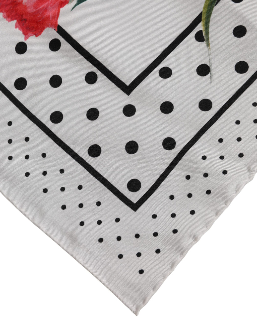 Dolce & Gabbana White Floral Print Silk Square Foulard Scarf