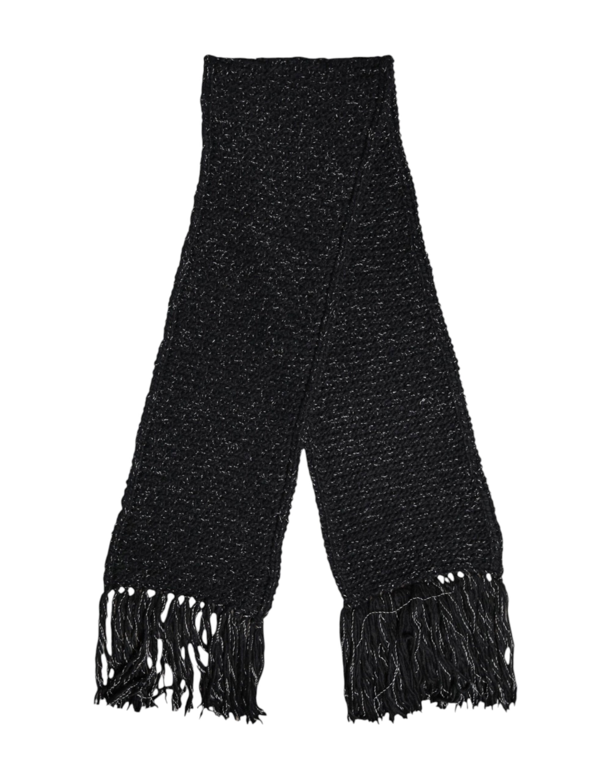 Dolce & Gabbana Black Cashmere Neck Warmer Wrap Shawl Scarf