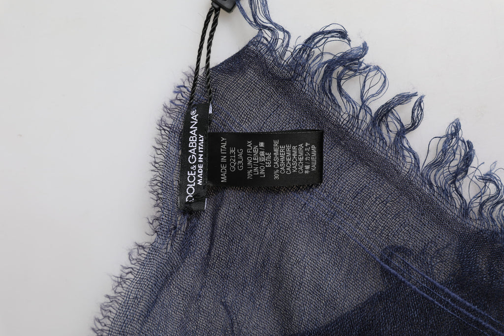 Dolce & Gabbana Dark Blue Neck Warmer Wrap Men Shawl Scarf