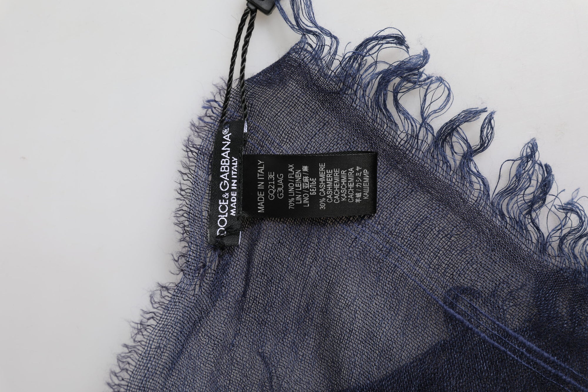 Dolce & Gabbana Dark Blue Neck Warmer Wrap Men Shawl Scarf