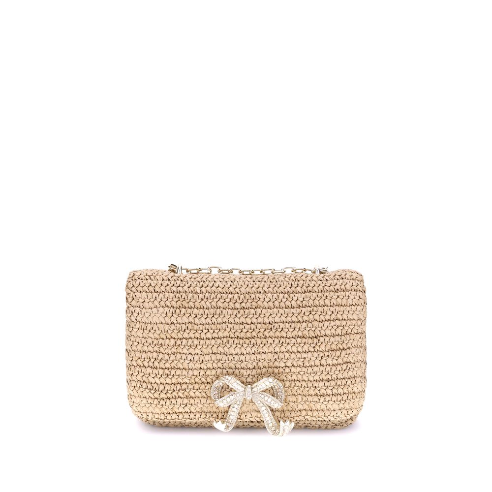 Self-Portrait Raffia Shoulder Bag