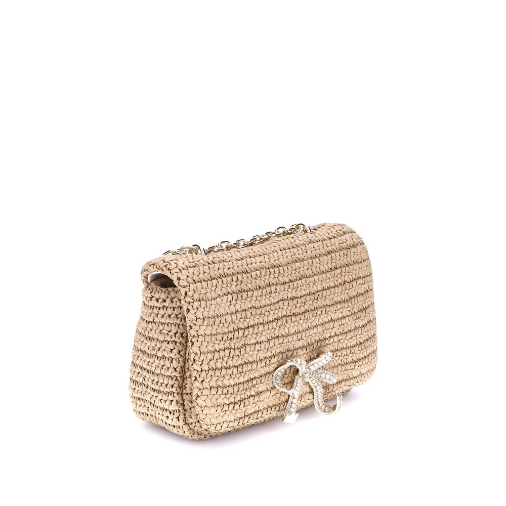 Self-Portrait Raffia Shoulder Bag
