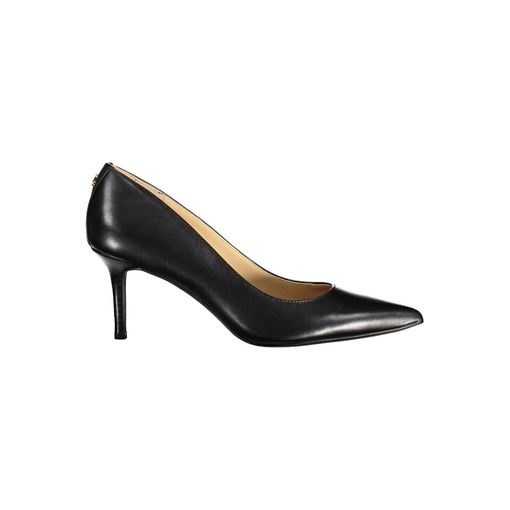 Ralph Lauren Black Leather Flat Shoe