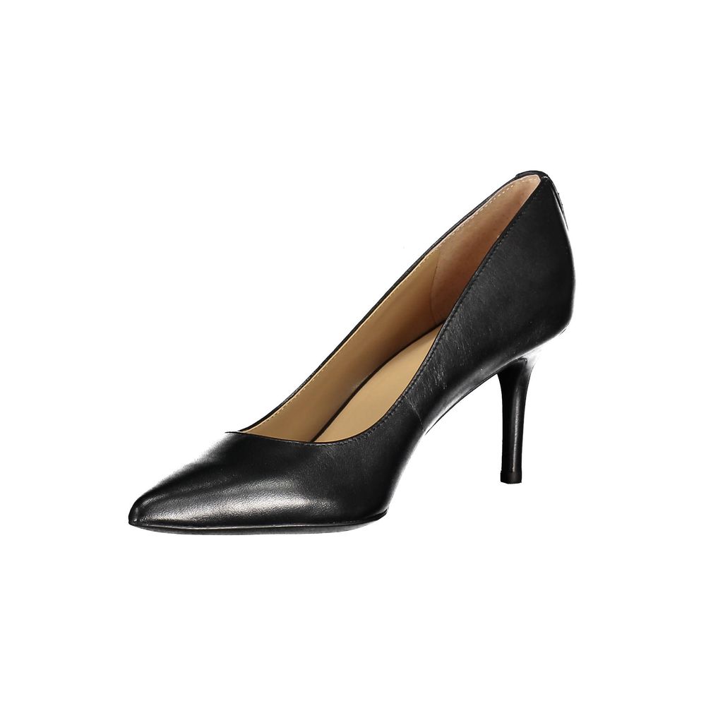 Ralph Lauren Black Leather Flat Shoe
