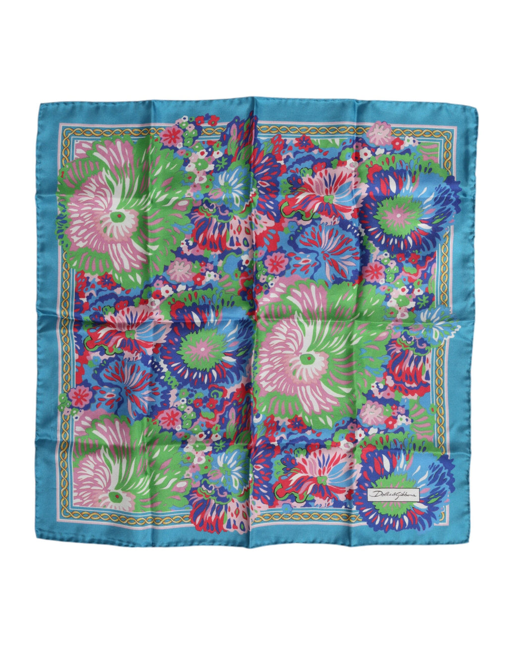 Dolce & Gabbana Multicolor Floral Print Square Foulard Scarf