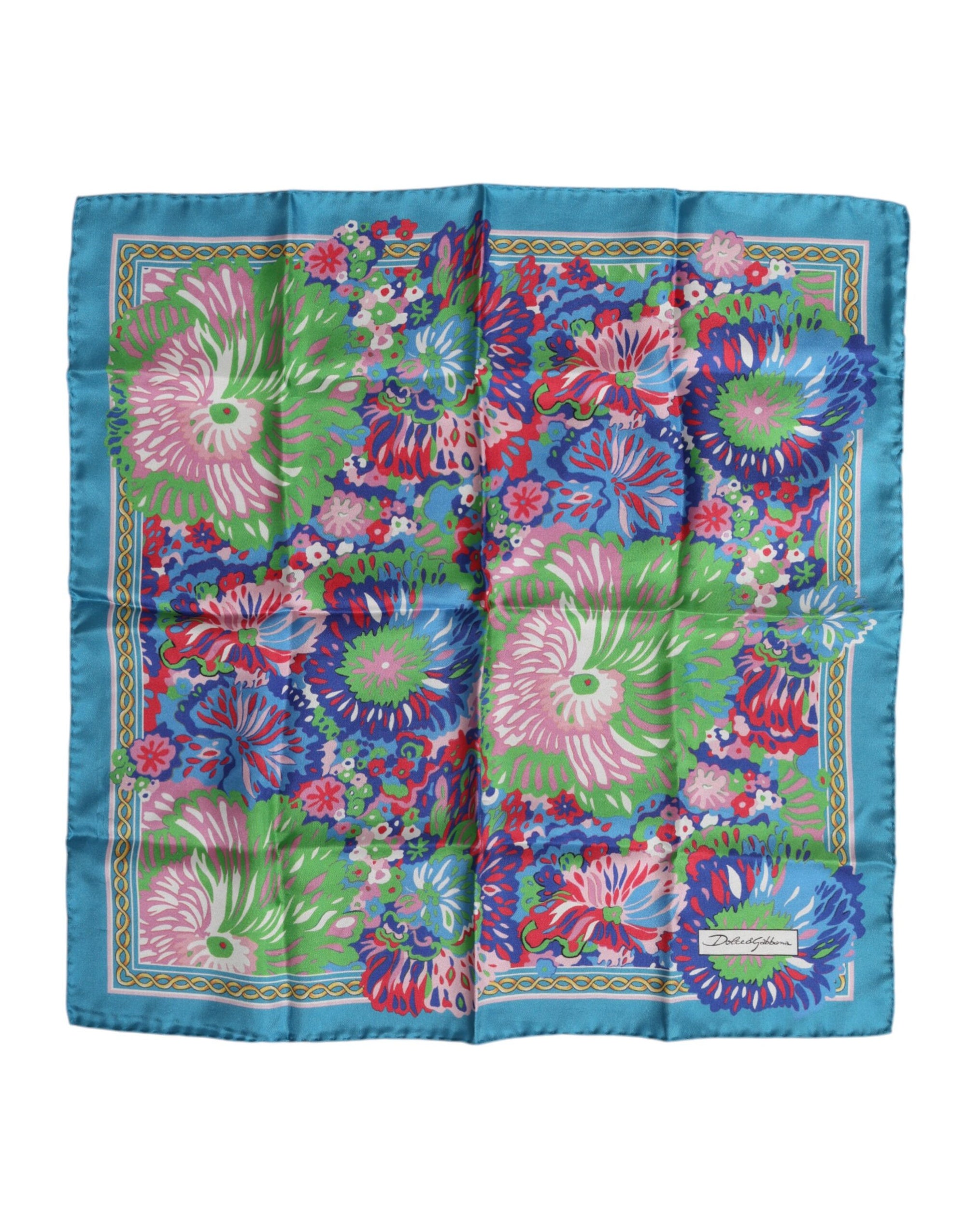 Dolce & Gabbana Multicolor Floral Print Square Foulard Scarf