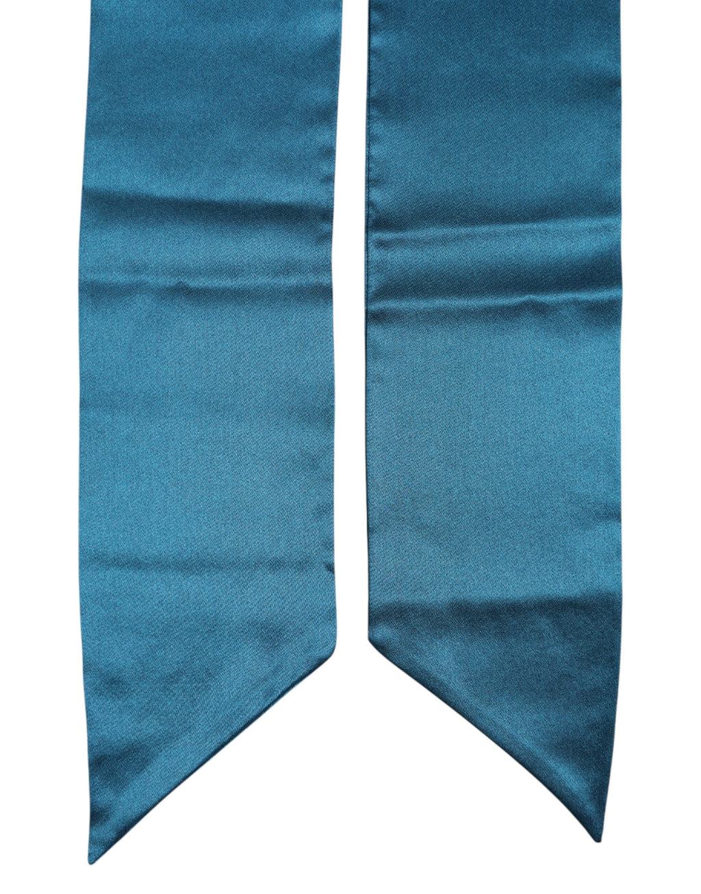 Dolce & Gabbana Blue Satin Silk Skinny Foulard Wrap Scarf