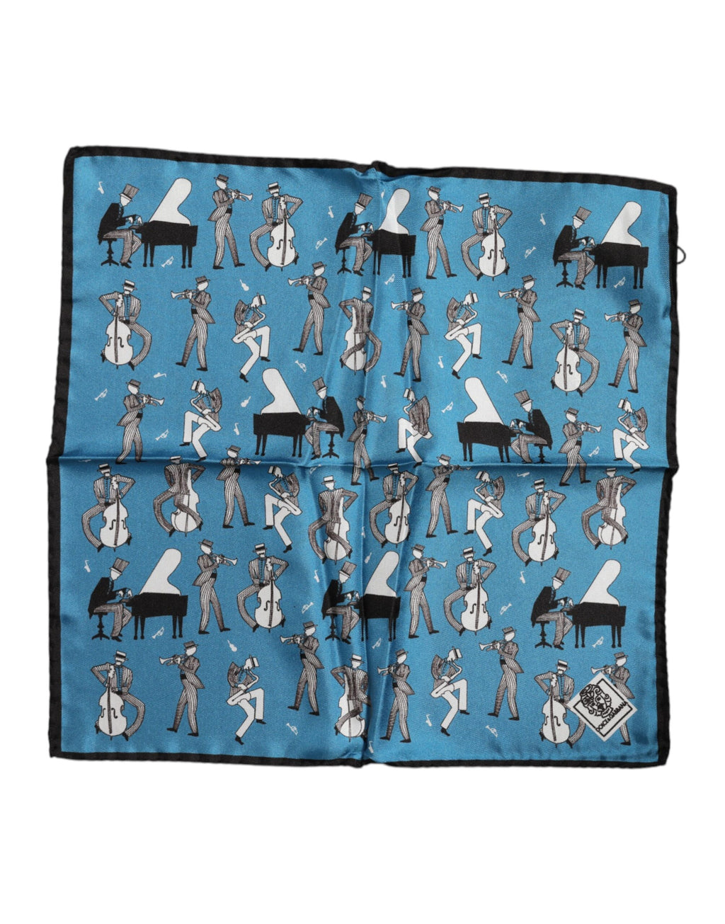 Dolce & Gabbana Blue Jazz Club Silk Square Men Foulard Scarf