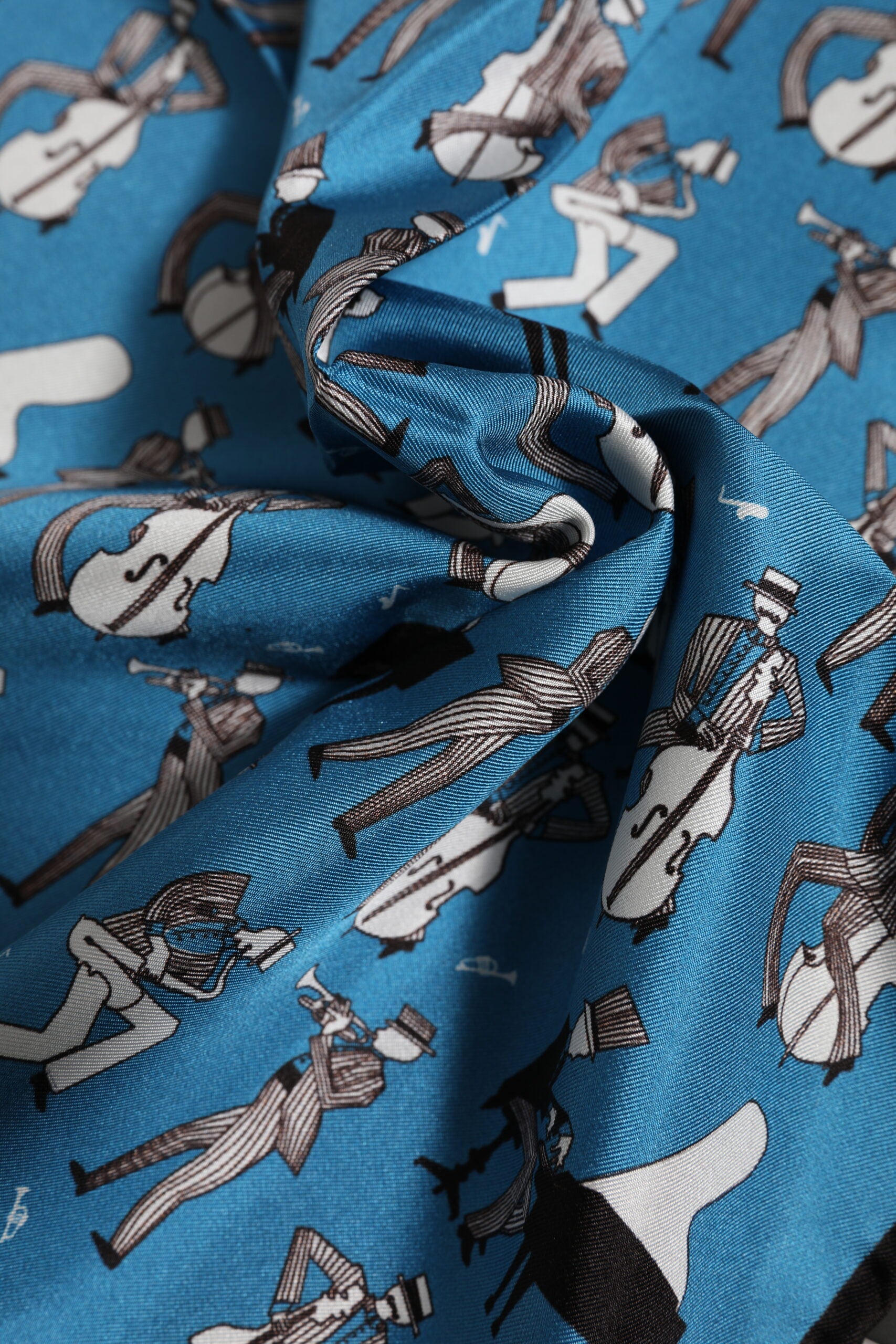 Dolce & Gabbana Blue Jazz Club Silk Square Men Foulard Scarf