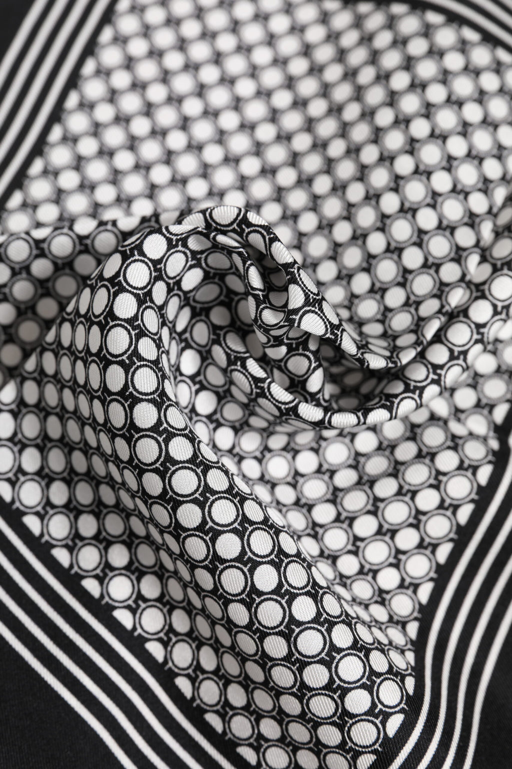 Dolce & Gabbana Black White Patterned Square Men Foulard Scarf