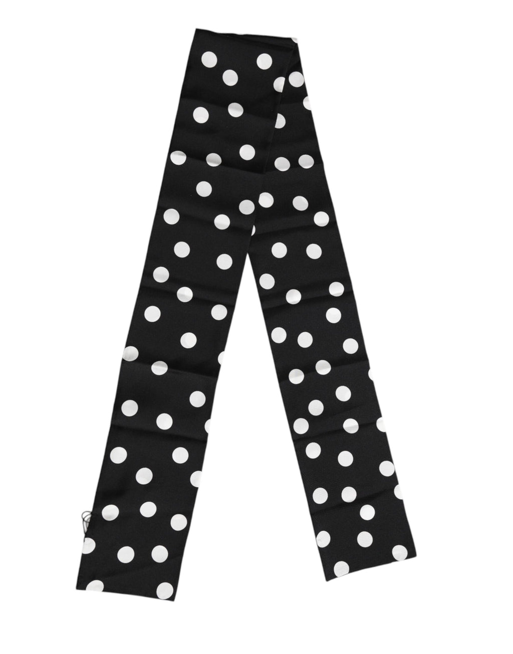 Dolce & Gabbana Black White Polka Dot Silk Men Foulard Scarf