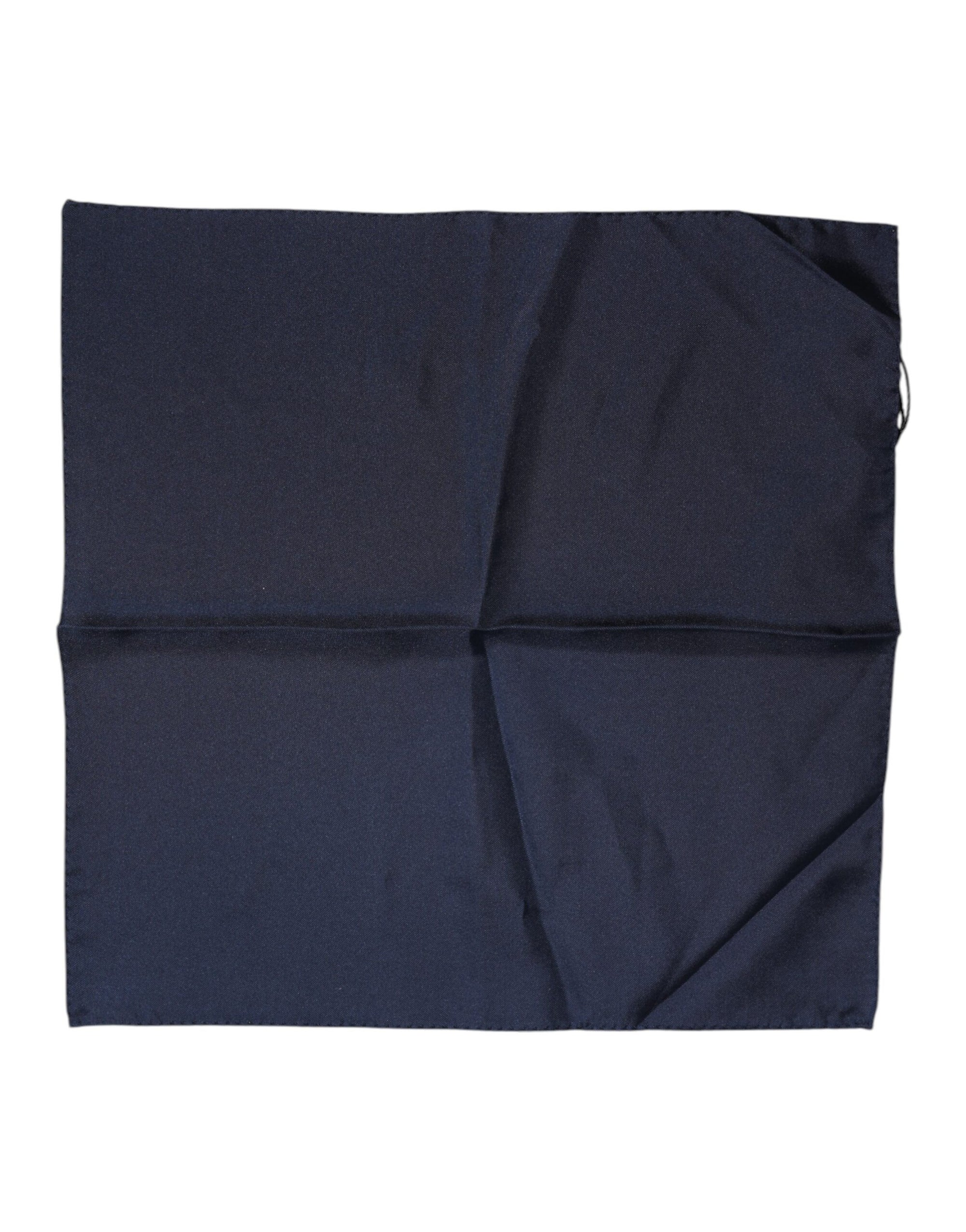 Dolce & Gabbana Dark Blue Silk Square Men Foulard Scarf