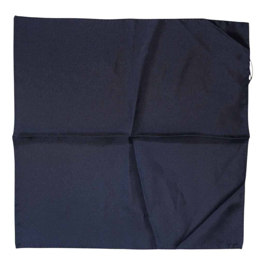 Dolce & Gabbana Dark Blue Silk Square Men Foulard Scarf