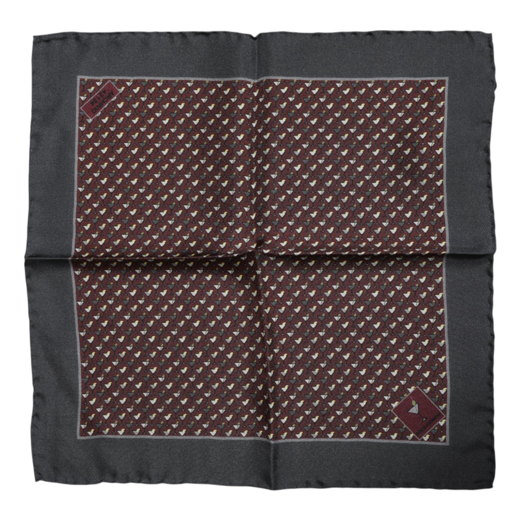 Dolce & Gabbana Maroon Cocktail Silk Square Foulard Scarf