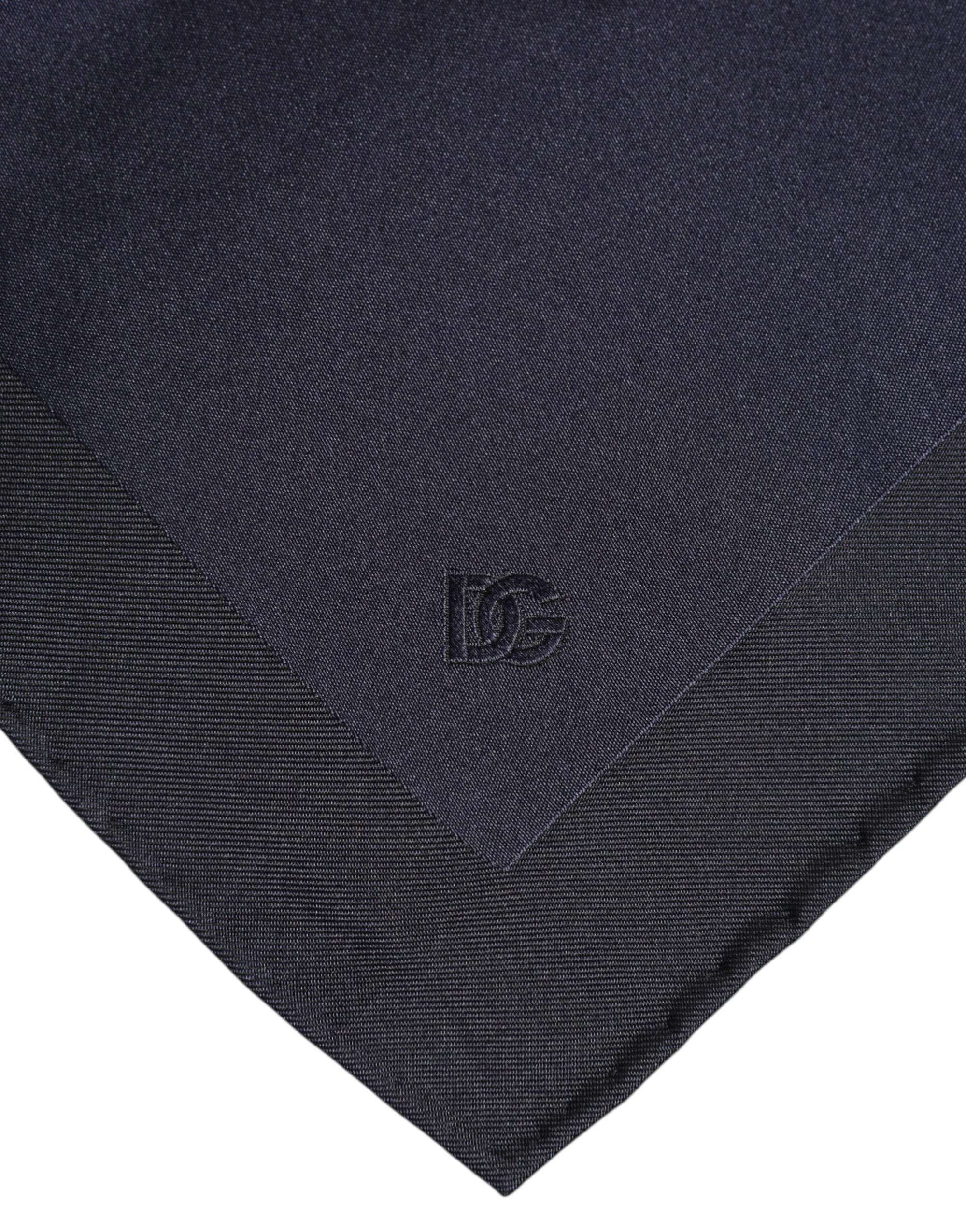 Dolce & Gabbana Dark Blue Silk Square Men Foulard Scarf