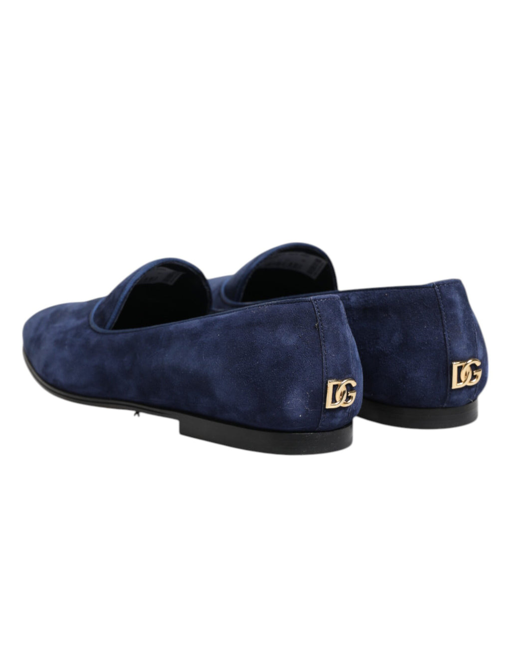 Dolce & Gabbana Blue Velvet DG Logo Loafers Formal Shoes