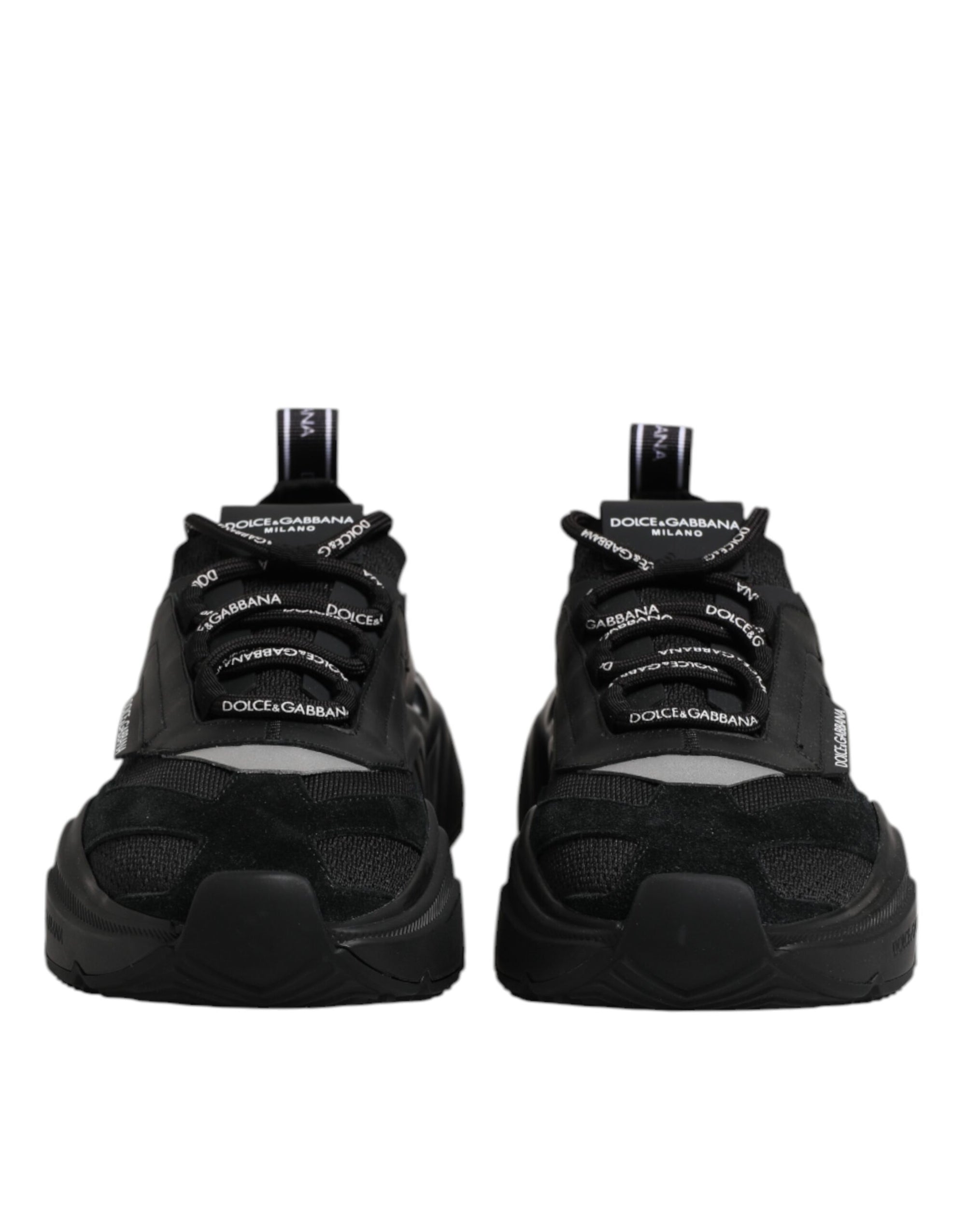 Dolce & Gabbana Black Leather Daymaster Low Top Sneakers Shoes