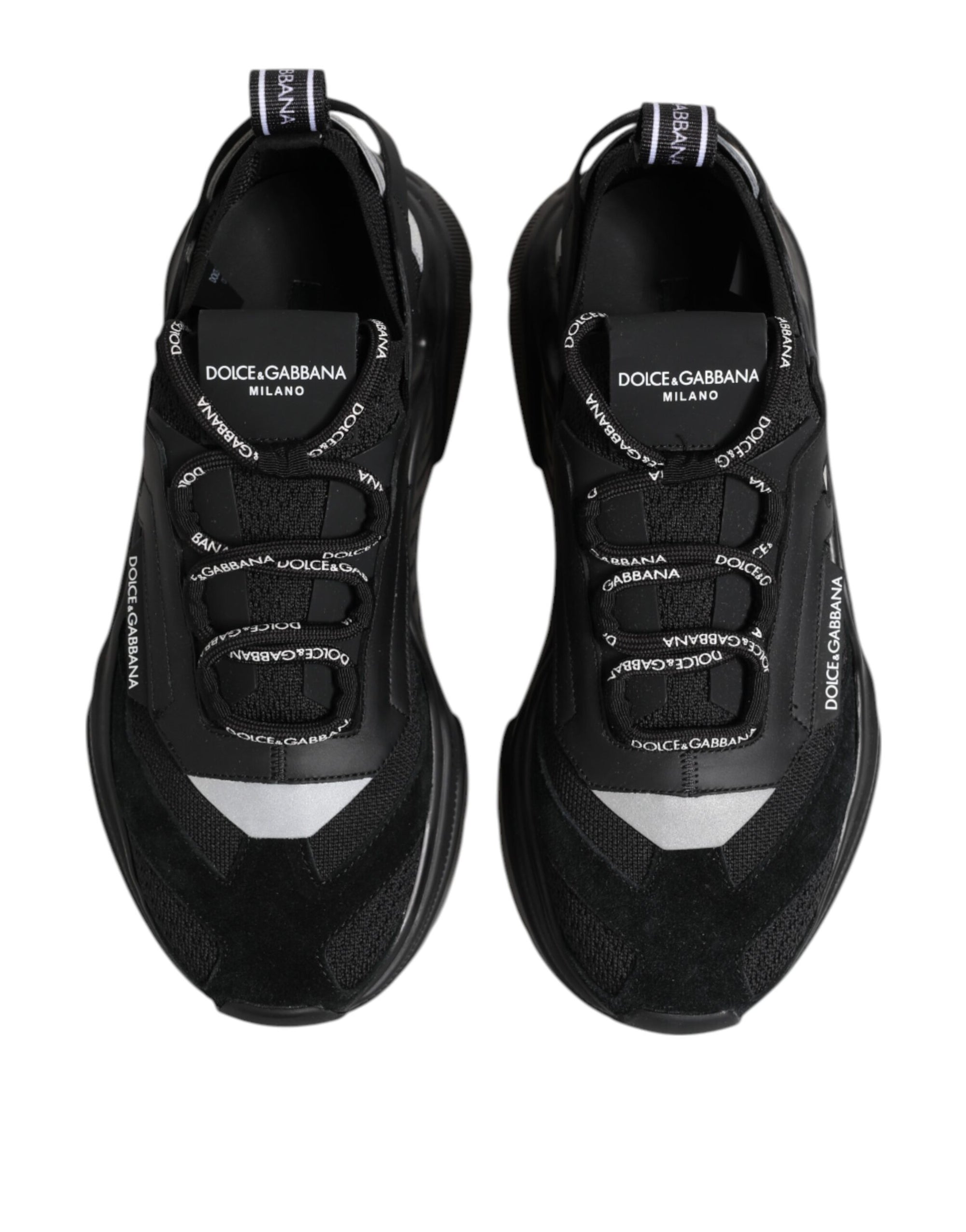 Dolce & Gabbana Black Leather Daymaster Low Top Sneakers Shoes