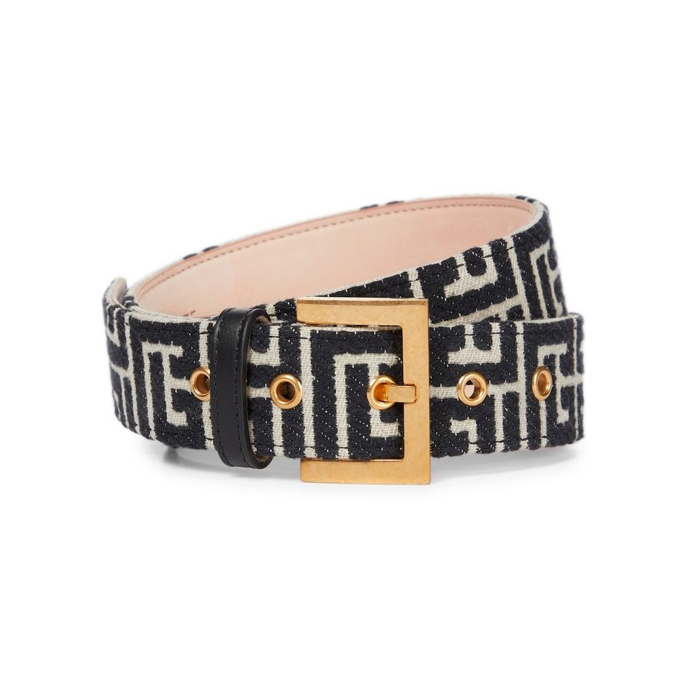 Balmain Black Leather Belt