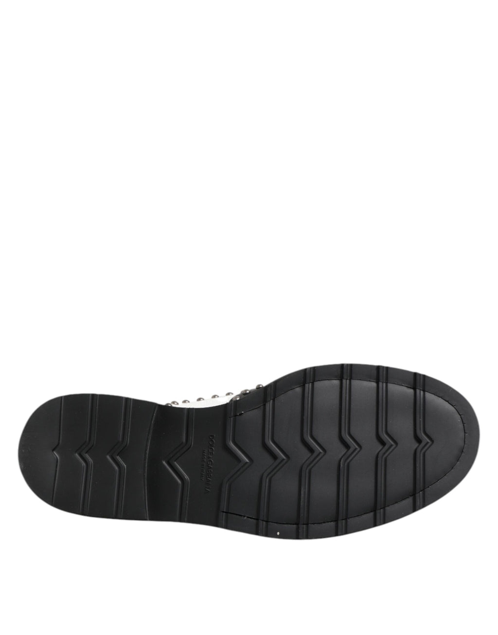 Dolce & Gabbana Black White Leather Studded Dreby Dress Shoes