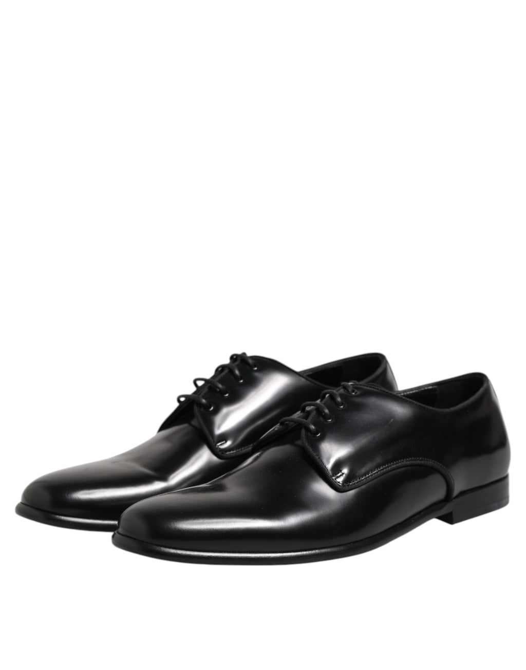 Dolce & Gabbana Black Leather Lace Up Derby Men Dress Shoes