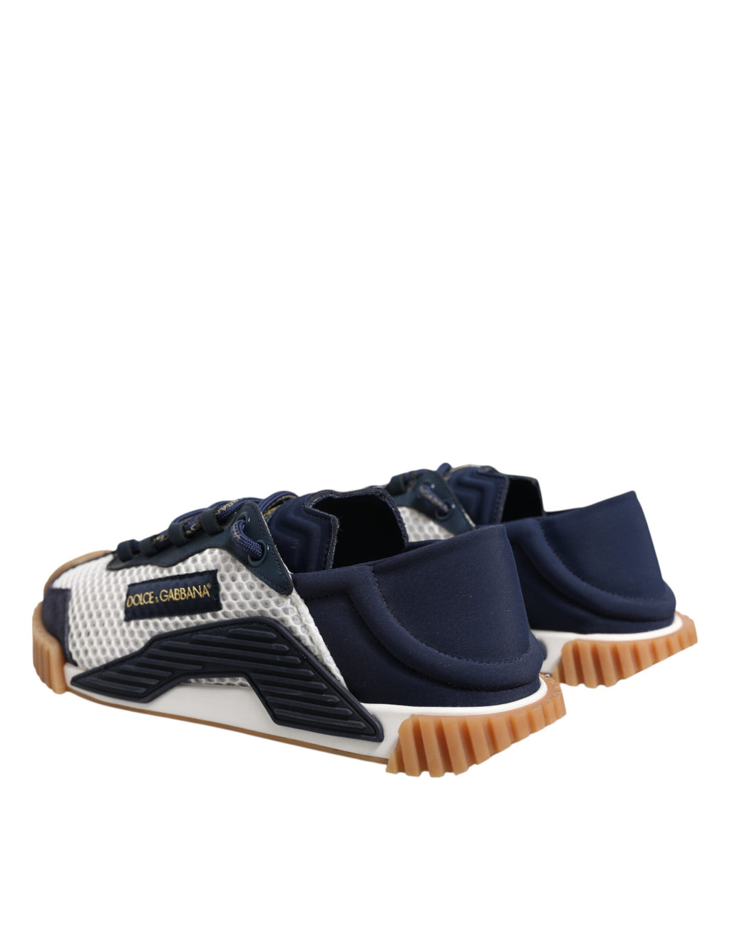 Dolce & Gabbana White Blue Lace Up Low Top NS1 Sneakers Shoes