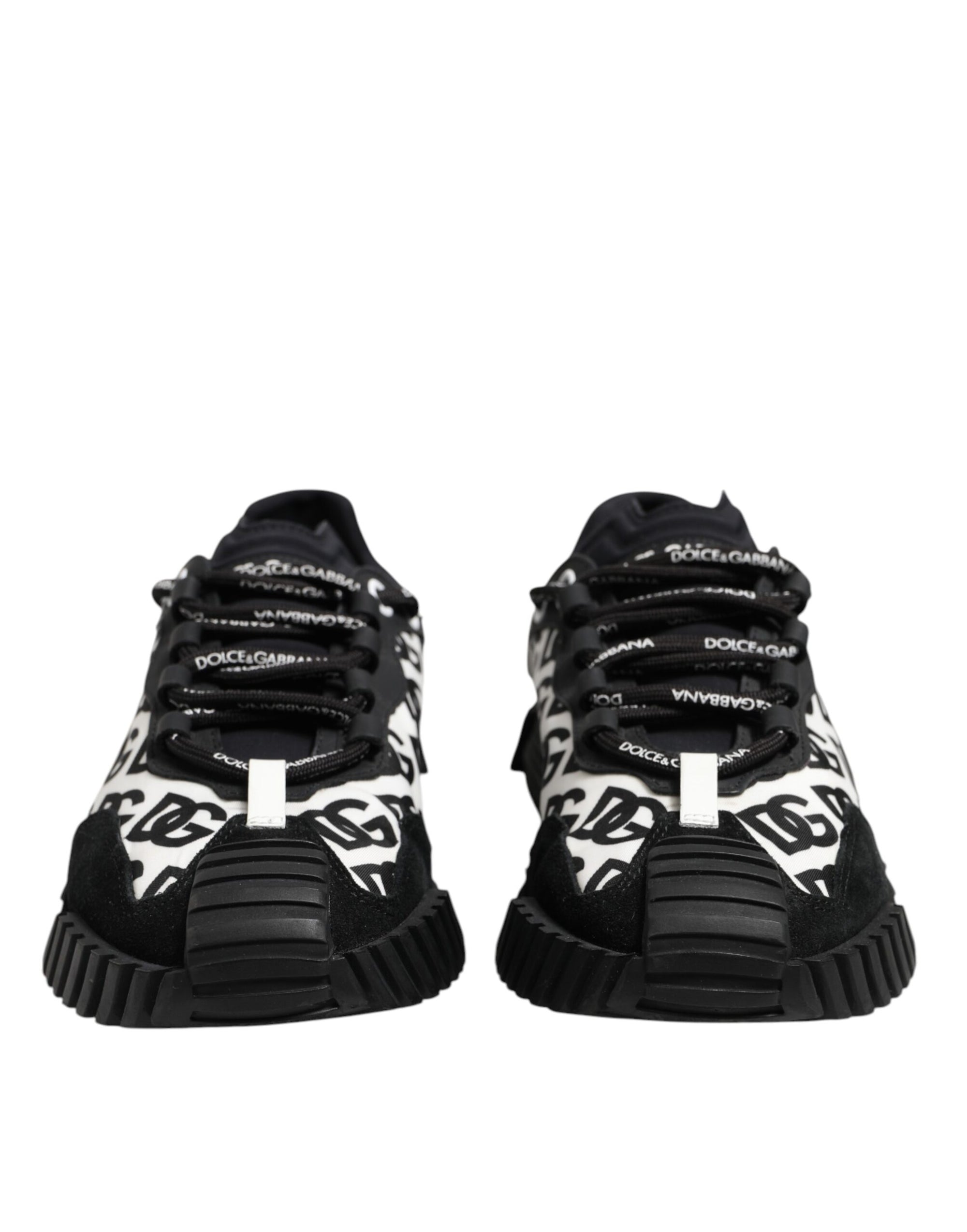 Dolce & Gabbana Black Logo Lace Up Low Top NS1 Sneakers Shoes