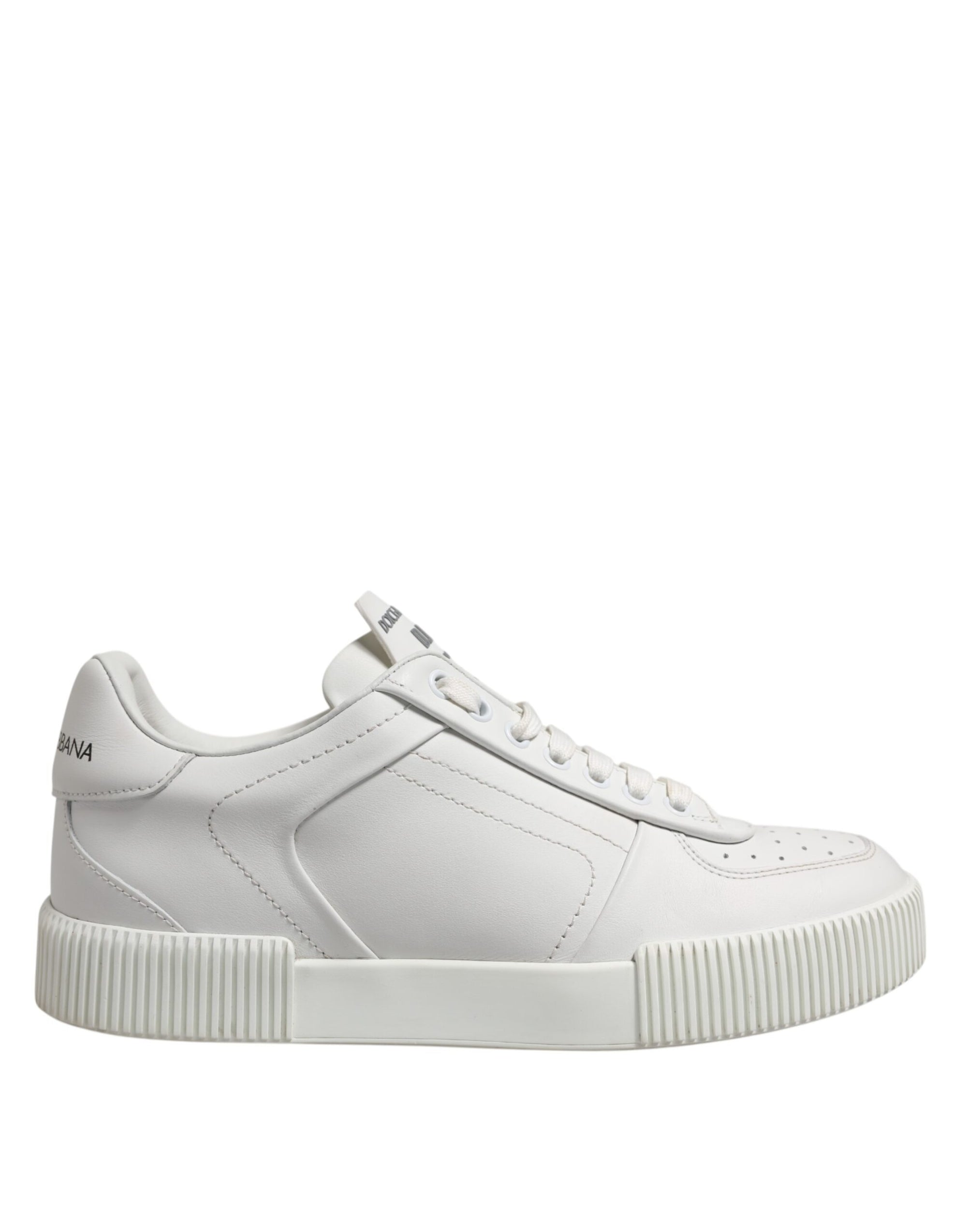 Dolce & Gabbana White Miami Leather Low Top Men Sneakers Shoes