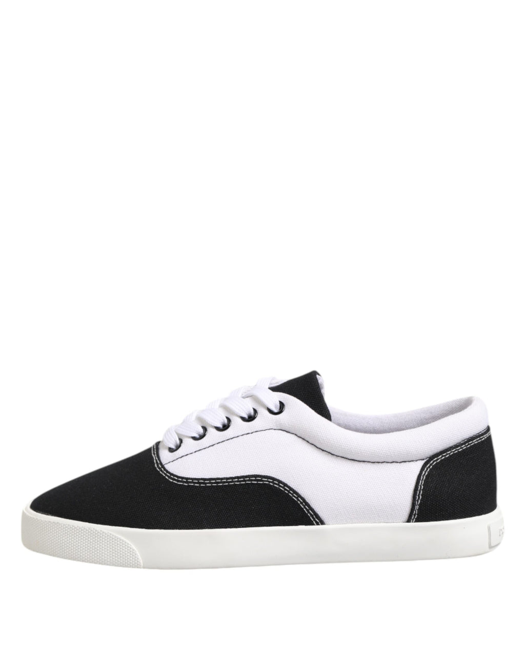 Dolce & Gabbana Black Cotton Canvas Lace Up Men Sneakers Shoes