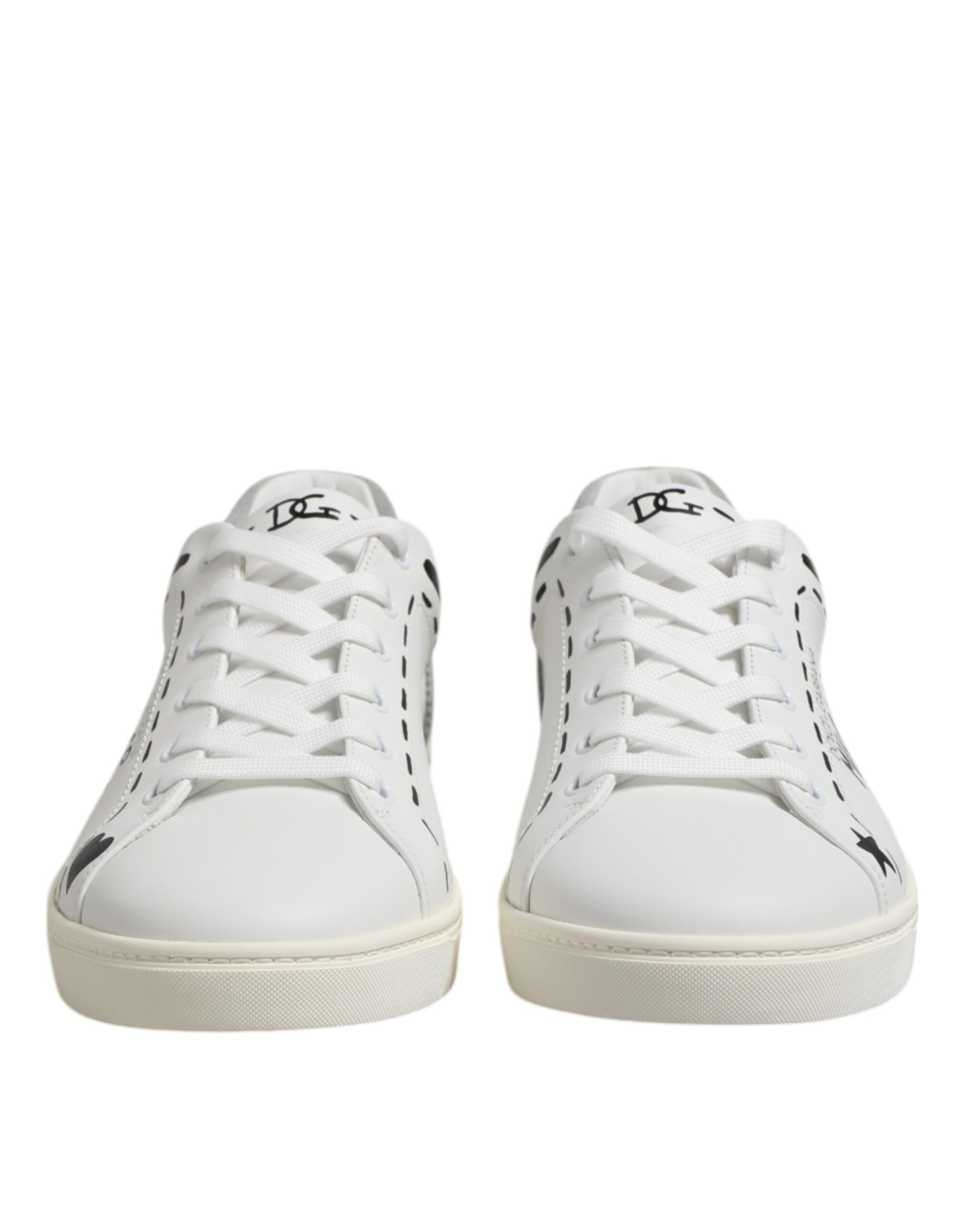 Dolce & Gabbana White Leather MILANO Low Top Sneakers Shoes