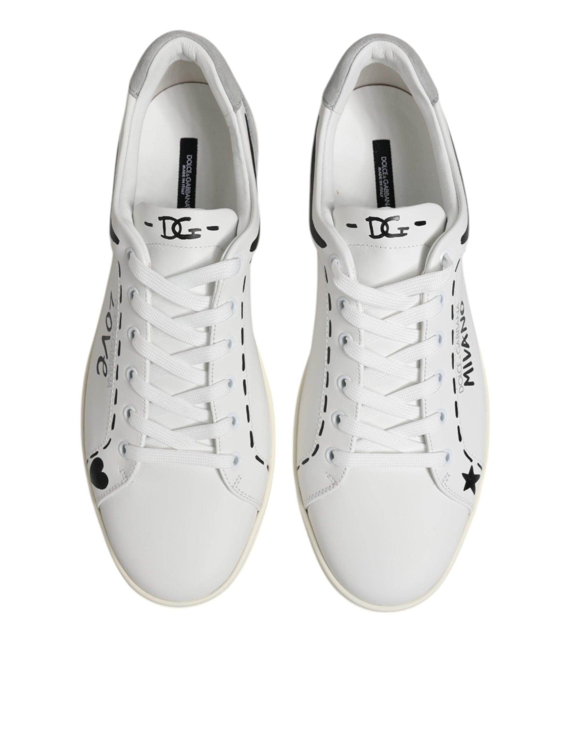 Dolce & Gabbana White Leather MILANO Low Top Sneakers Shoes